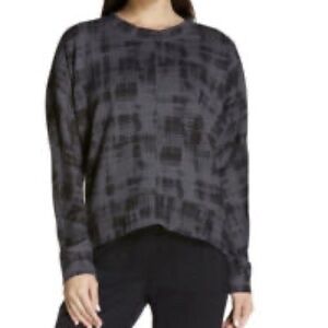 Zella Carey Hi-Lo Crew Gray Pullover Abstract Sweatshirt XL
